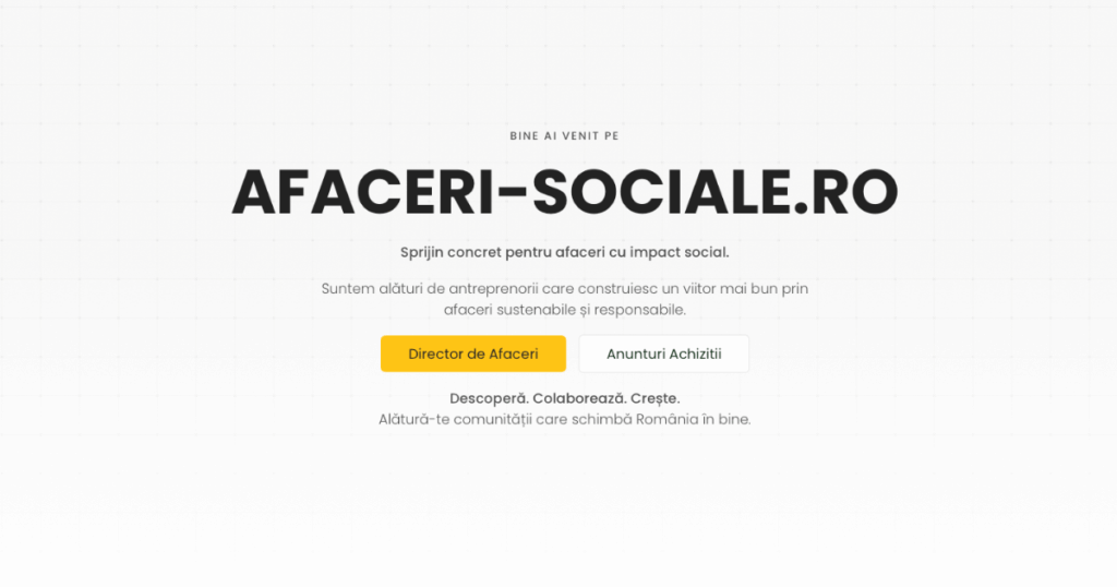 Platforma Afaceri-Sociale.ro realizată de A.Web Studio