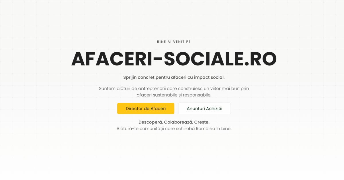 Platforma Afaceri-Sociale.ro realizată de A.Web Studio